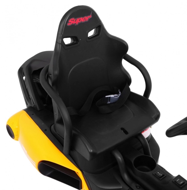 Kinder Gokart mit Akku Bolid XR-1 Gelb + verstellbarer Lenker + geformter Sitz