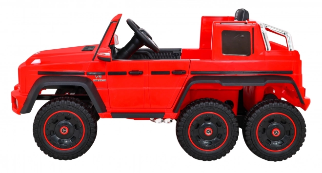Mercedes G63 AMG Auto mit Batterie, Rot + Fernsteuerung + 6 EVA-Räder + Sanfter Start + MP3 LED