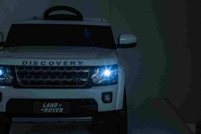 Land Rover Discovery Elektrisches Kinderauto weiß + Fernbedienung + EVA-Räder + langsamer Start + MP3 Radio