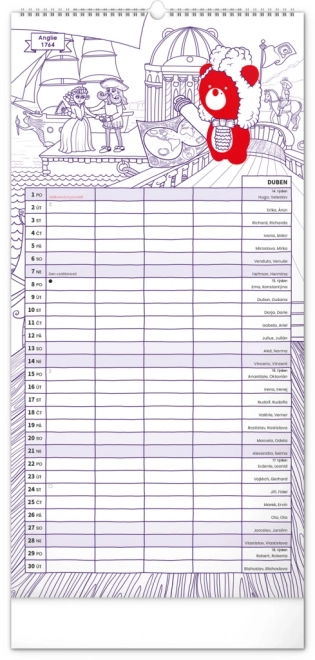 Familienplaner Kalender Teribear 2025