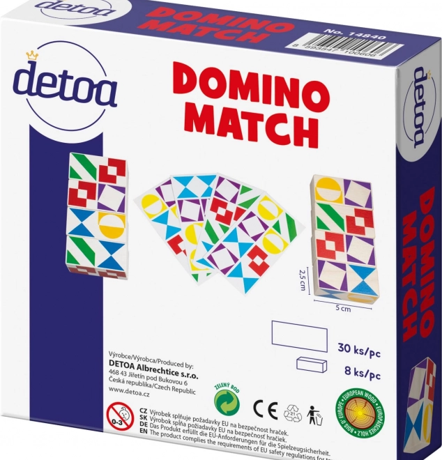 Gesellschaftsspiel Domino Match aus Holz in Schachtel