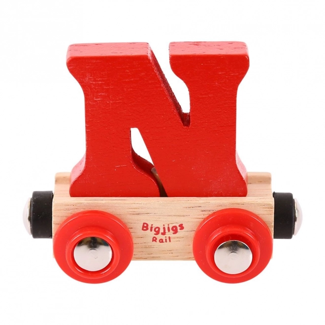 Holzspielzeugzugwagon mit Buchstabe N von Bigjigs Rail