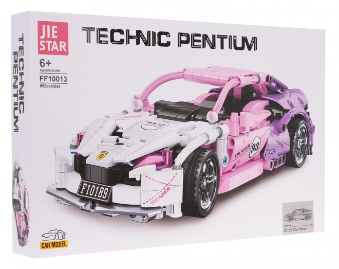 Rosa sportwagen Bausteine Set