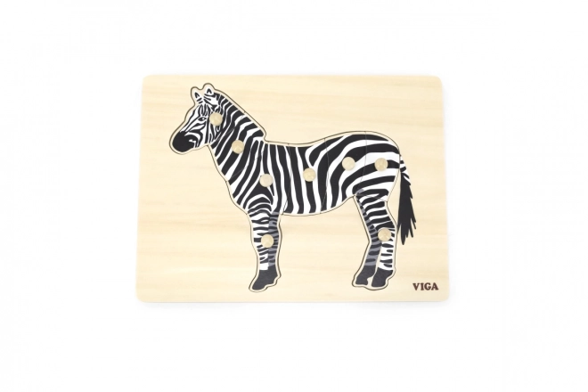 Holz-Montessori-Steckpuzzle - Zebra