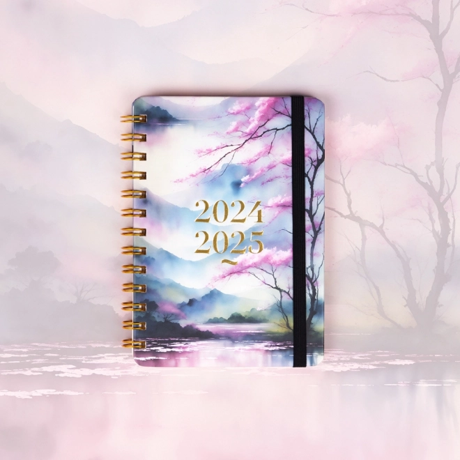 Spiralgebundener 18-monatiger Kalender Petito – Sakura 2024/2025