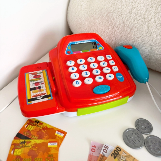 Kaufmannsladen Kasse mit Taschenrechner und Zubehör
