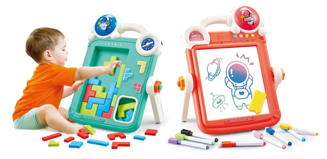 Beidseitige Maltafel und Tetris-Spiel 2in1