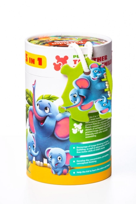 Puzzlika Tiere mit Jungen Puzzle Set