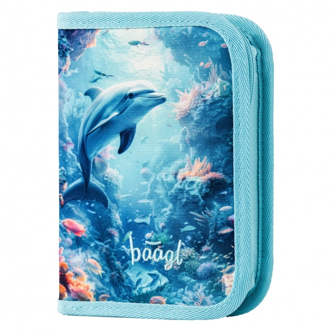 Einfaches Schulmäppchen Delfin