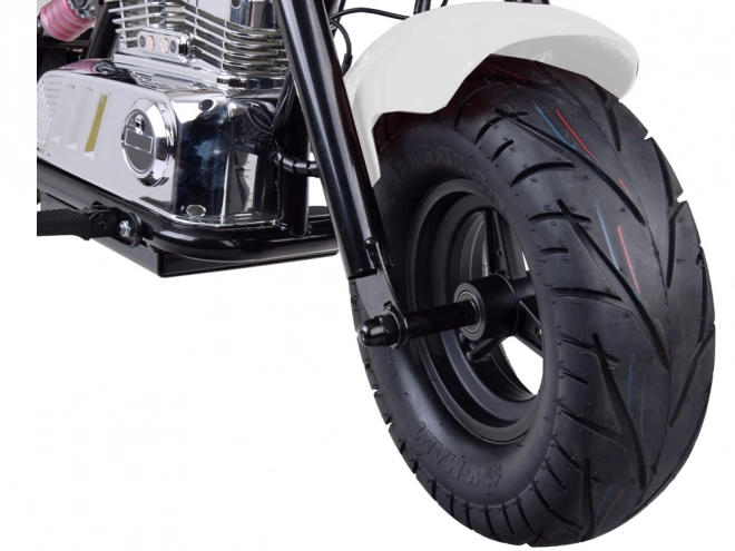 Elektrisches Chopper-Motorrad mit Batterie für Kinder – Weiß