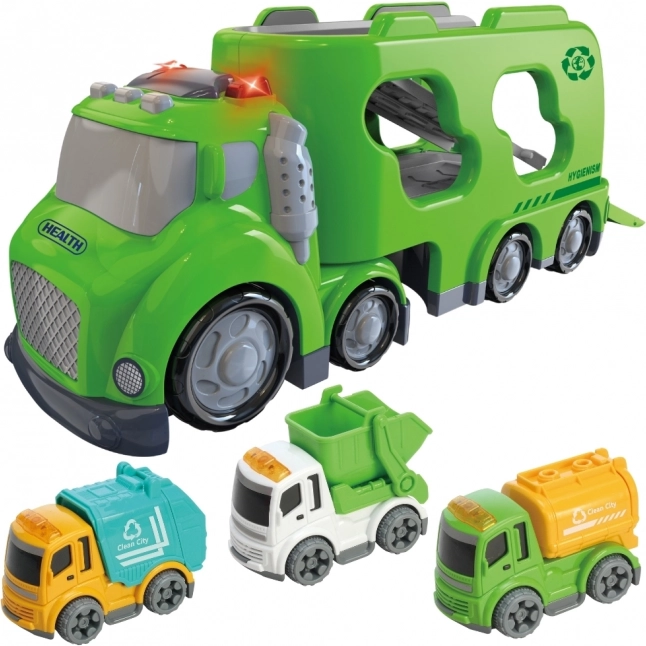 Woopie grüner Abschleppdienst City Truck mit Licht- und Soundeffekten