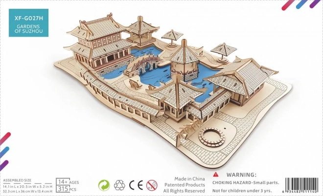 Holzpuzzle 3D Gartenszene Suzhou