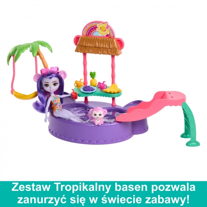 Tropisches Schwimmbad Set mit Enchantimals Puppe