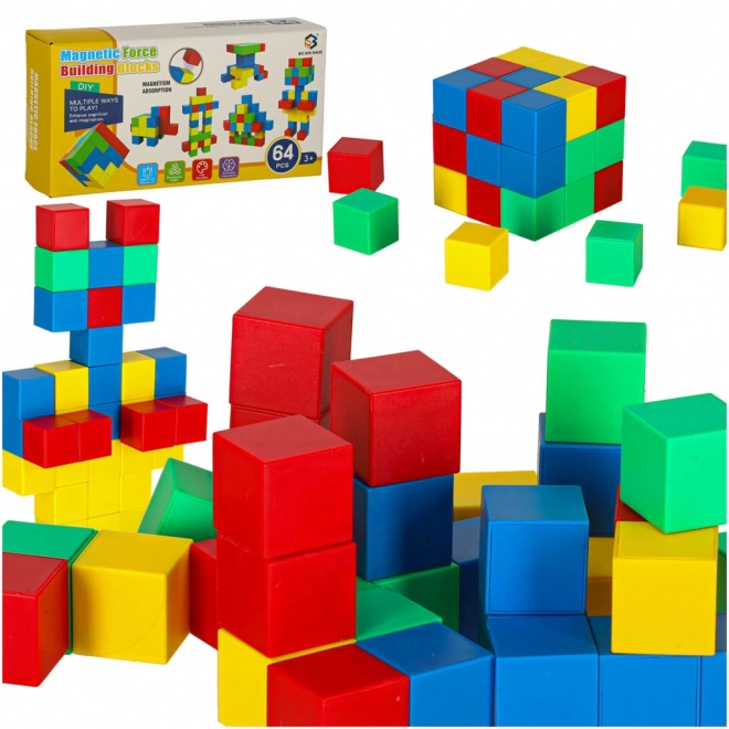 Magnetische Bauklötze - Kubisches Set 64 Stk