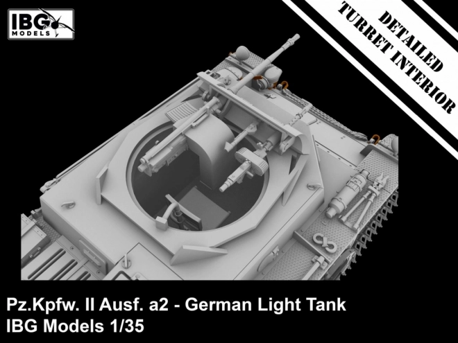 Plastikmodell Deutscher Leichter Panzer Pz.Kpfw II Ausf. a2 1/35