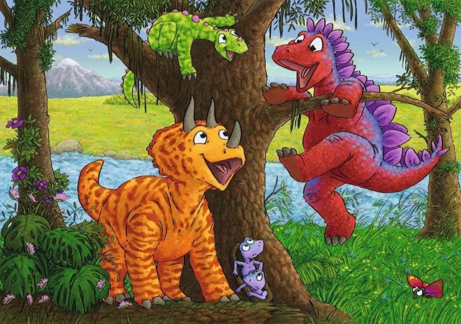 Puzzle Spielerische Dinosaurier 2x24 Teile