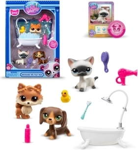 Littlest Pet Shop Badeset mit 3 Tieren