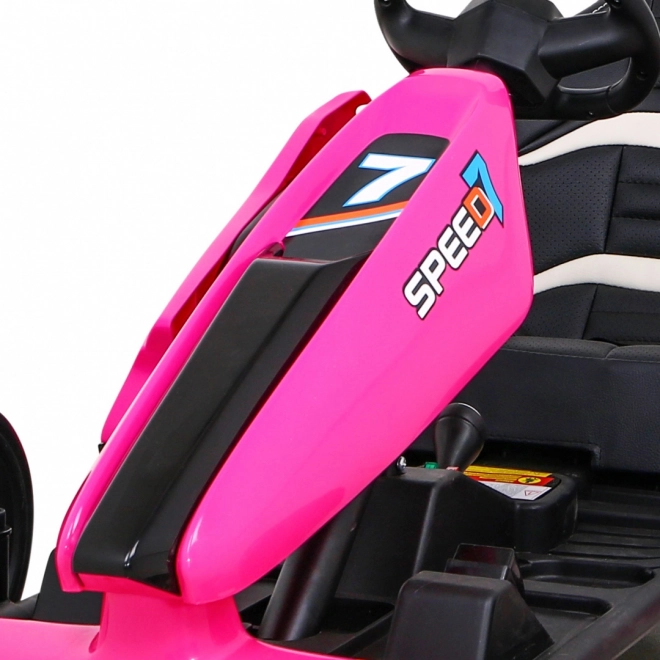 Speed 7 Drift King batteriebetriebenes Kart für Kinder Rosa + Driftfunktion + Sportsitz + 2 Geschwindigkeiten + EVA