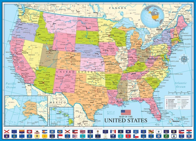 Eurographics Puzzle Politische Karte der USA 1000 Teile