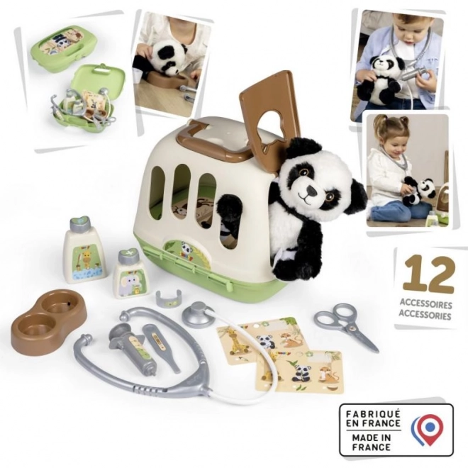 Tierarzt-Set mit Panda und Transportbox