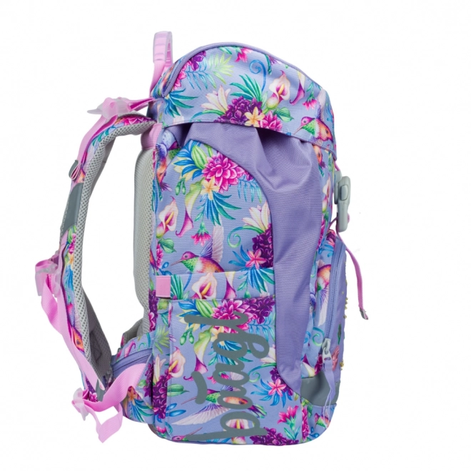 Baagl 3-teiliges Set Airy Kolibri: Rucksack, Federmäppchen, Beutel