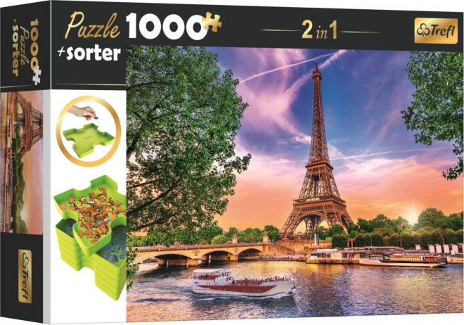 Trefl Puzzle mit Sortierer 2-in-1 Eiffelturm Paris 1000 Teile