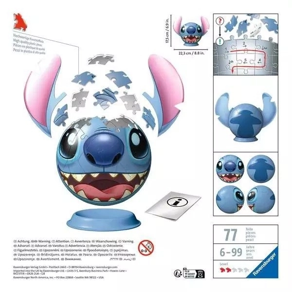 Disney Puzzle-Ball Stitch mit Ohren 72 Teile