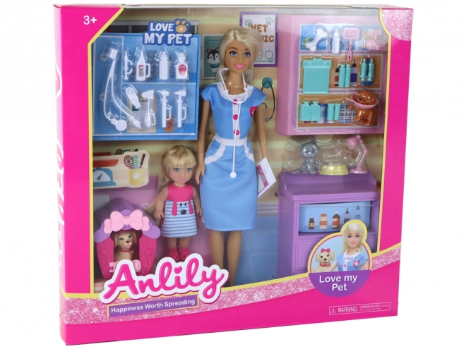 Anlily Love My Pet Tierklinik Puppen Set