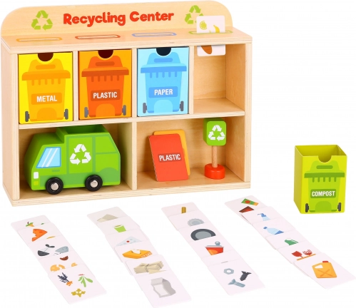 Tooky Toy Holz Recyclingzentrum Bildungsanlage