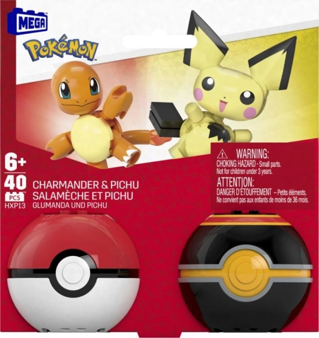 Megablok Pokémon Pokéball: Charmander und Pichu
