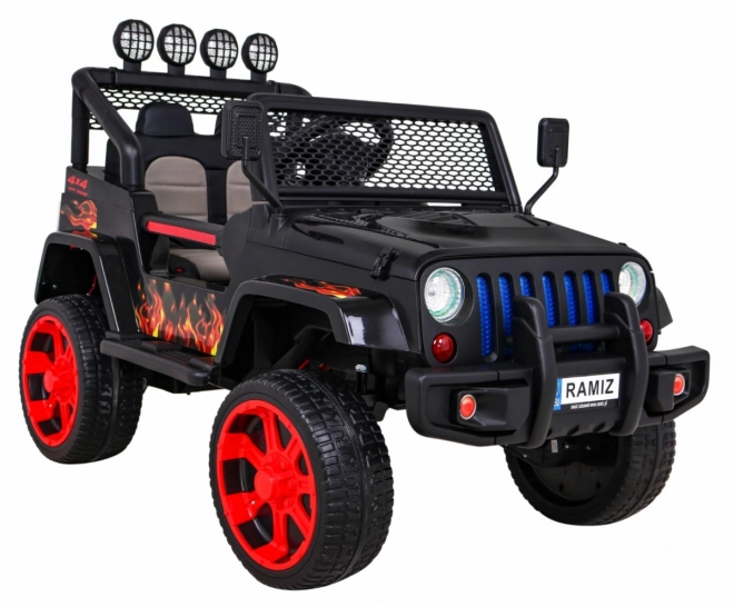 Geländewagen Raptor Drifter Flames + Fernbedienung + Antrieb 4x4 + Stauraum + Langsamer Start + MP3 LED