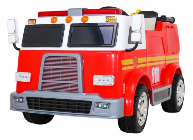 Kinderspielzeug-Feuerwehrauto mit Batterie + Wasserspritze + Megafon + Feuerwehrhahn + Steuerung