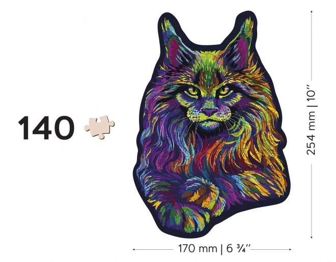 Holzpuzzle Regenbogen Wilde Katze 140 Teile