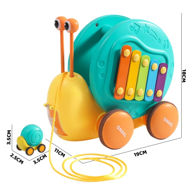 Multifunktionales WOOPIE Spielzeug Schnecke mit Xylophon und Autoabschuss