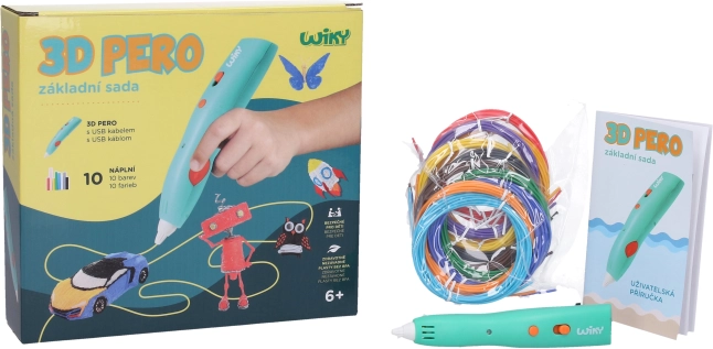 3D-Stift WIKY Basisset mit Füllungen und Schablonen – tschechische Verpackung
