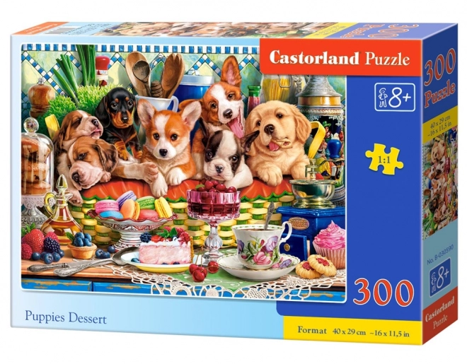 Puzzle Szüße Welpen Dessert