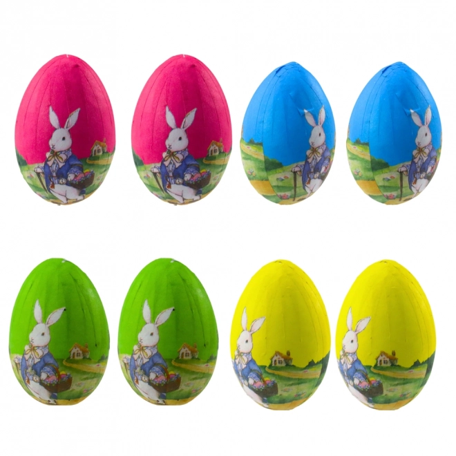 Osterdeko Eier mit Hase im Korb 6er Set