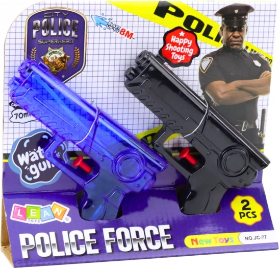 Satz von Wasserpistolen Polizei blau schwarz 2 Stk.