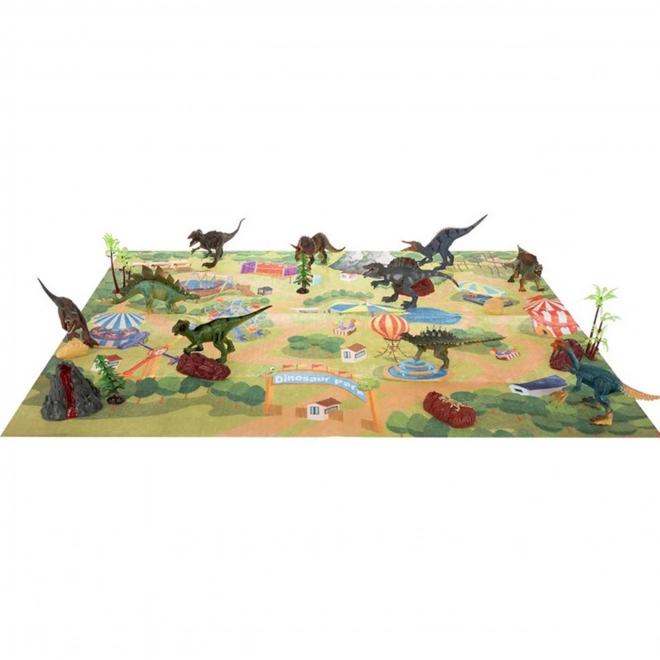 Großes Dino Figuren Set XXL mit Matte "Prähistorische Welt"