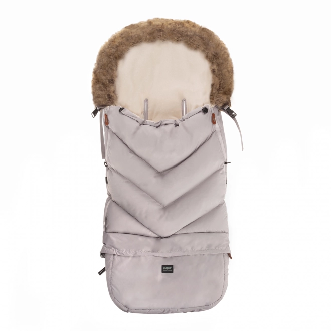 Winterfußsack Fluffy Combi Foggy Grey