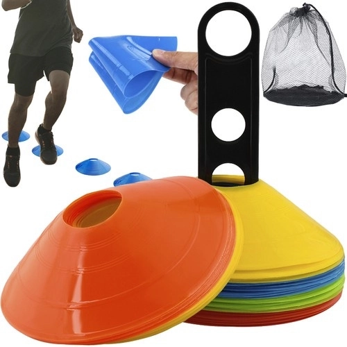 Trainingshütchen Discs 50 Stk. mit Ständer und Netzbeutel