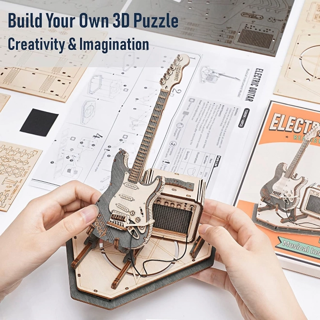 RoboTime 3D Holzpuzzle Elektrische Gitarre