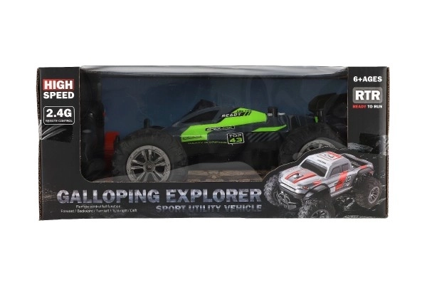 Auto RC Buggy Geschwindigkeit 2,4GHz Kunststoff 25cm auf Batterie in Box 31x14x18cm – Grün