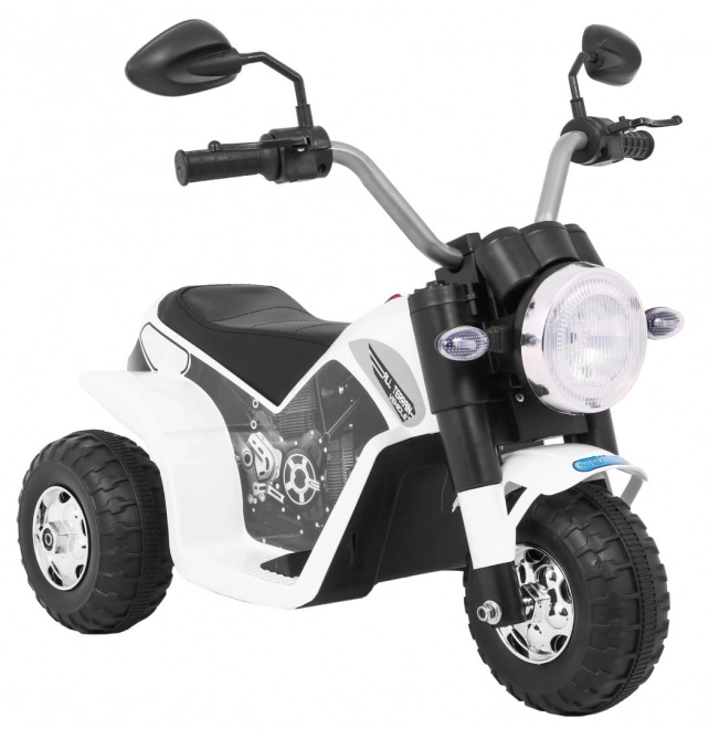 Kinder Elektro-Motorrad MiniBike Weiß mit LED-Lichtern und Sounds