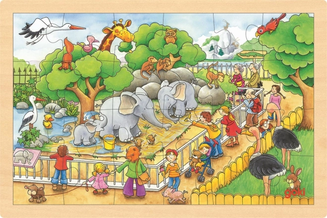 Goki Holzpuzzle Zoo-Besuch