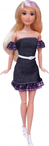 Puppe in schwarzem Kleid 30 cm