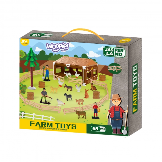 Woopie kleiner bauernhof-spielset mit tieren und zubehör