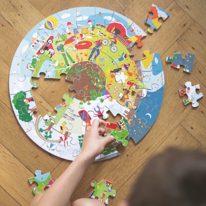 Bigjigs Spielzeug Rundes Bodenpuzzle Vier Jahreszeiten