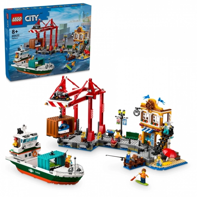 Lego City Küstenhafen mit Frachtschiff