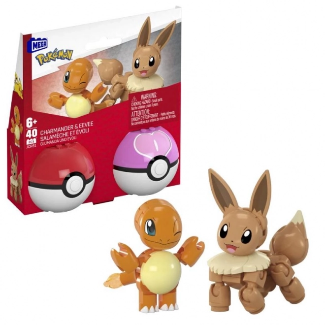 Mega Pokémon Pokéball Doppelpack Charmander und Evoli